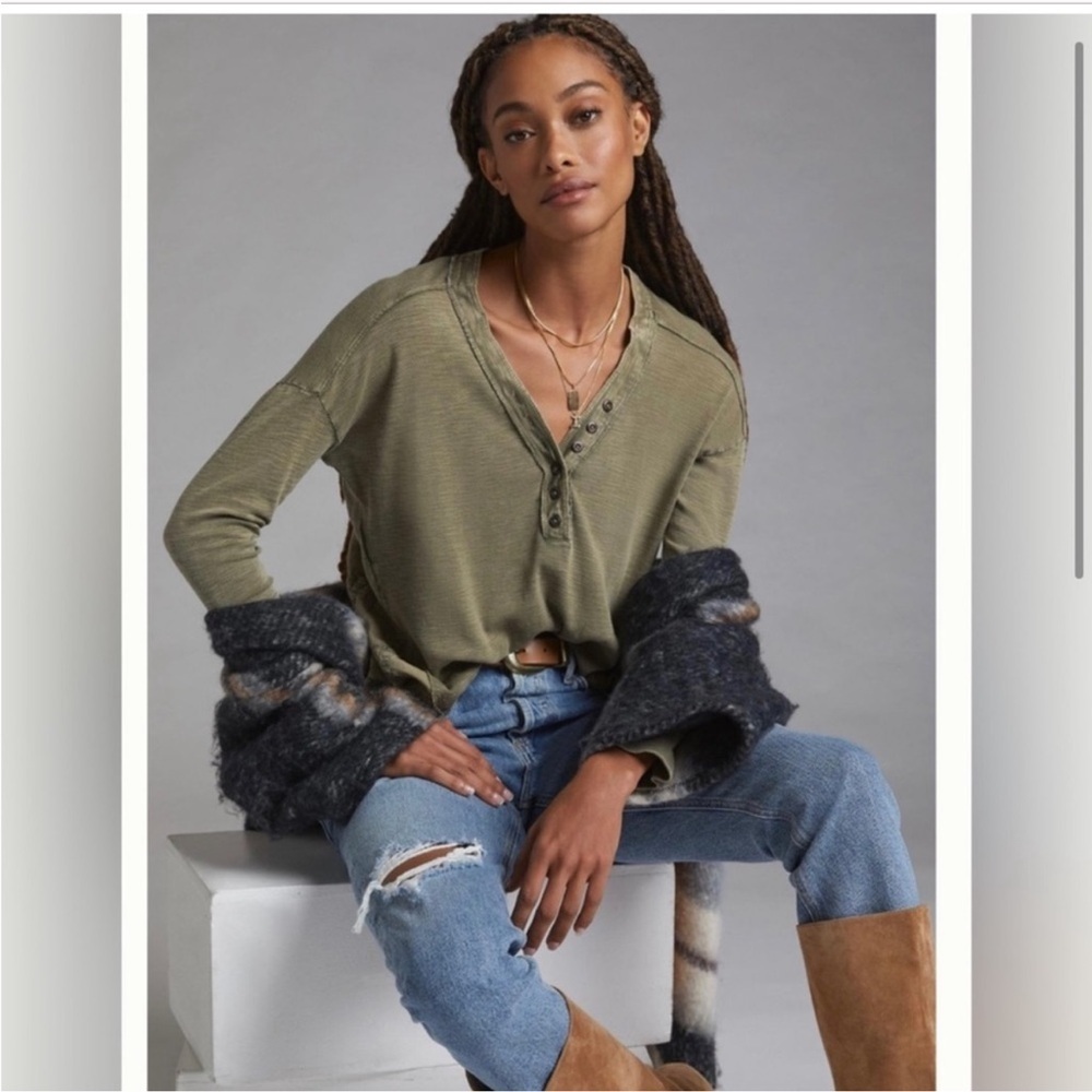 Pilcro by Anthropologie Oversized Henley – Size XXS